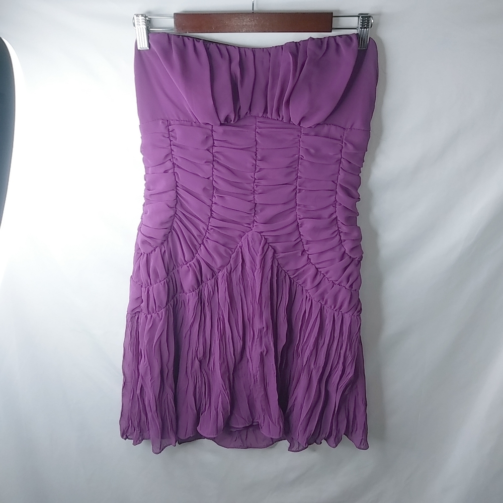 LOVE Tease 9J Dragon Purple Strapless Scrunched Bodycon Mini Prom Dress